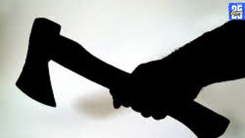 Police personnel at the crime scene in Nagpur after a shocking double murder incident.