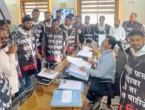 ​सासवडमध्ये विरोधकांचे आंदोलन