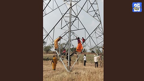 Farmers Protest for Windmill Power Line Compensation