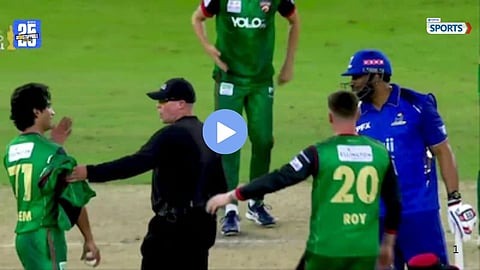 Kieron Pollard Naseem Shah heated moment video