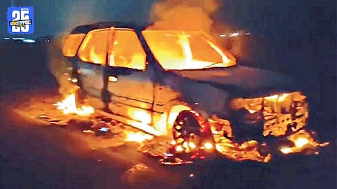 car burnt in accident