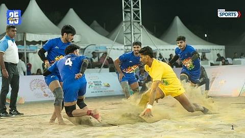 Maharashtra kabaddi team storms into the semi-finals at the Khelo India Beach Games