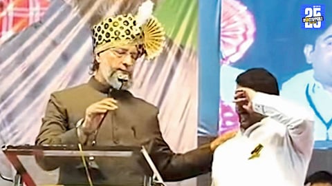 AIMIM chief Asaduddin Owaisi addresses a charged crowd during a high-voltage public rally.