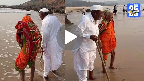 Elderly Couple Sea Video
