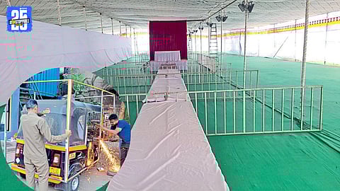 Candidates and supporters take out rallies during the final day of campaigning in Ichalkaranji.