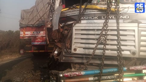 Head-on Collision Between Two Trucks Near Banegaon Phata