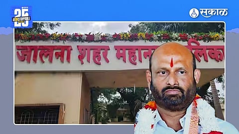 Shrikant Pangarkar after winning the Jalna Municipal Corporation election as an independent candidate amid controversy linked to the Gauri Lankesh murder case.