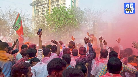 bjp celebration in pimpri chinchwad
