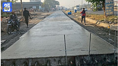 Service Road Expansion Begins on Khed Shivapur-Dehu Road