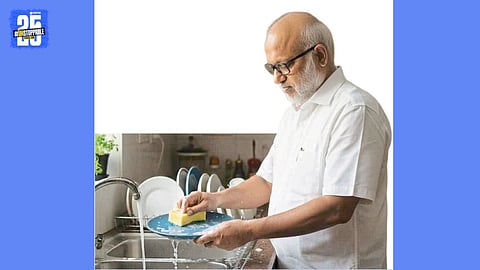 CPM Leader MA Baby Washes Dishes to Woo Voters