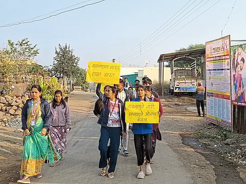 रानमळा येथे विद्यार्थ्यांकडून
नशामुक्तीबाबत जागृती