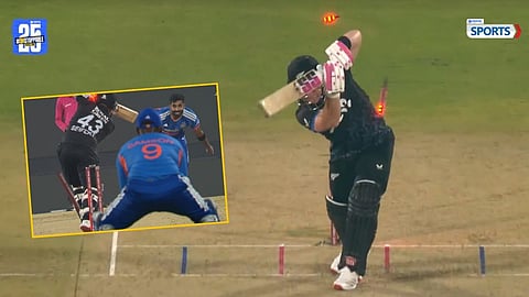 Jasprit Bumrah produces magic on the very first ball as his inswinging delivery knocks over Tim Seifert’s stumps