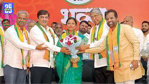 Janata Dal leader Swati Kori along with supporters joins BJP in Gadhinglaj