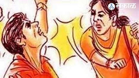 woman beating to man