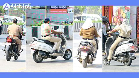 without helmet police in beed