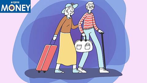Senior citizens traveling safely abroad with travel insurance protection.