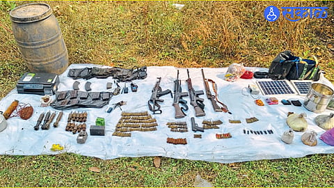 Maoist Arms Cache Seized from Takezari Forests