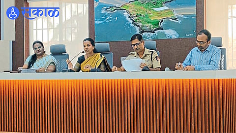 District Collector Trupti Dhadmise briefing media on election preparations.