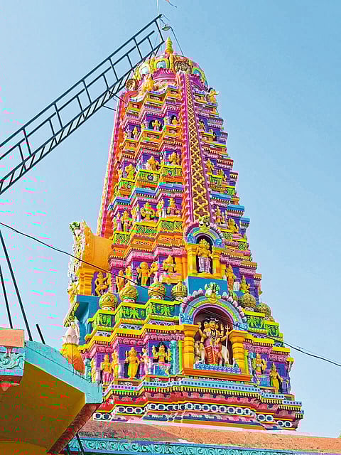 रंगरंगोटीमुळे ग्रामदैवत पळसनाथ मंदिराला झळाळी