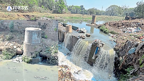 sewage water flowing through Jayanti Nala