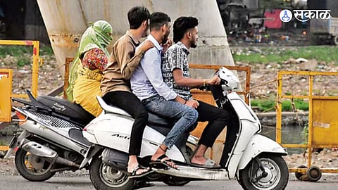 Pune traffic police triple seat fine action February 2026