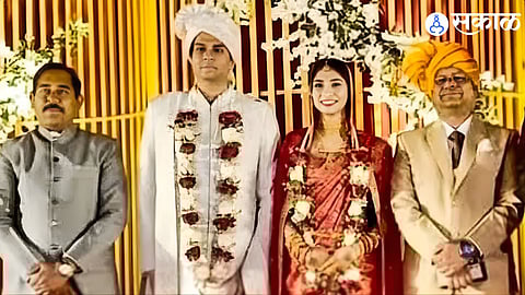 Avi Prasad IAS with Ankita Dhakre IAS during their wedding ceremony at Kuno National Park, Madhya Pradesh.
