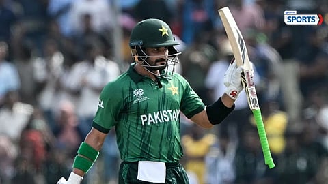 Sahibzada Farhan celebrates his century against Namibia during the T20 World Cup clash.