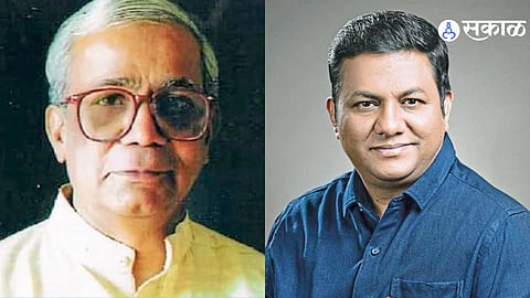 Award recipients Srinivas Kulkarni and Vinod Kulkarni during the Marathi Language Awards ceremony.