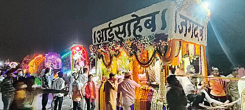 भुजबळ कामठवाडी येथे जानाईदेवी पालखी सोहळ्याचे स्वागत