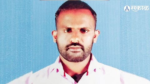 Police officials investigating the crime scene in Chitali village after the brutal murder of a former serviceman.