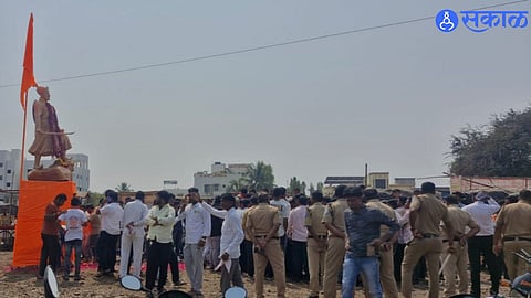 Overnight Statue Installation Triggers Tension in Mohol; Police Maintain Tight Vigil