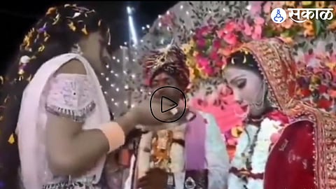 A shocking moment captured at a wedding ceremony where the bride was reportedly shot after her alleged lover opened fire on the stage, causing panic among guests.