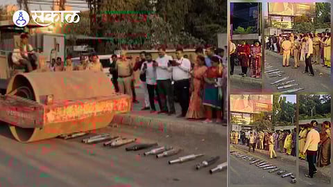 Roadroller Crushes Modified Bullet Silencers