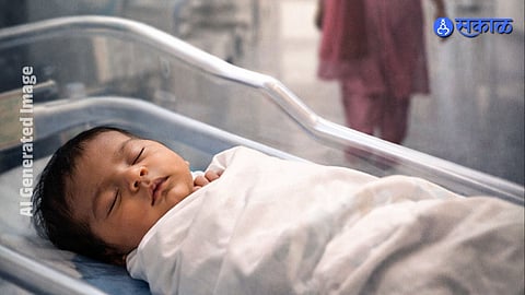 Two Month Old Infant Awaiting Mothers Return