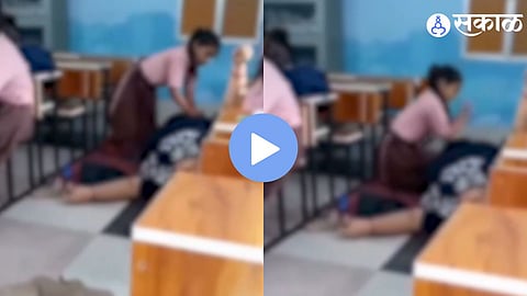 Viral video allegedly shows a government school headmistress in Chitrakoot, Uttar Pradesh, being massaged by students inside a classroom during school hours.
