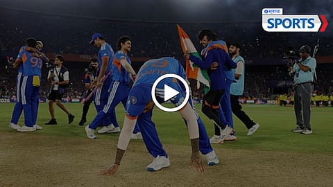 Suryakumar Yadav applies pitch soil on forehead after India wins T20 World Cup 2026