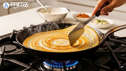 dosa making on gas