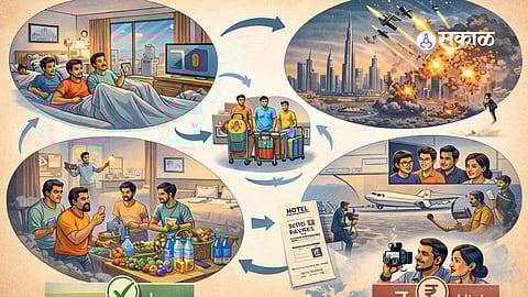 witnessing missile alerts and explosions in Dubai.