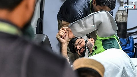 Pakistan’s Hussain Talat Crashes Beyond Boundary While Fielding, Taken to Hospital After Shoulder Injury