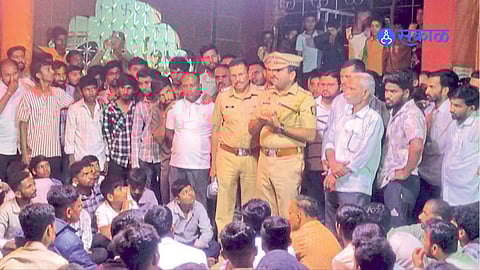 Karnur village after tension erupted between two communities