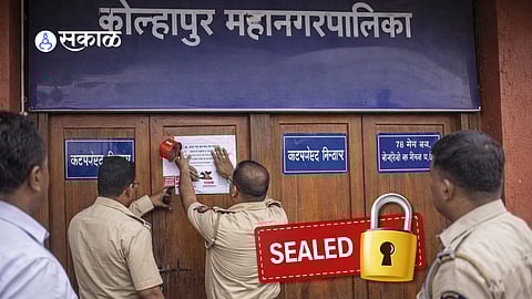 Municipal officials sealing offices