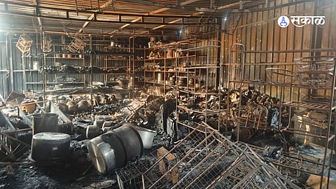 Massive Fire at Electrical Warehouse in Pargaon, Daund