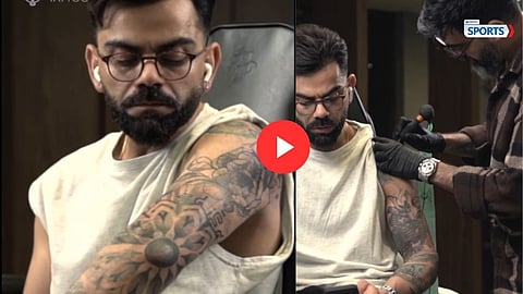 Virat Kohli shows off his new lotus-inspired sleeve tattoo ahead of IPL 2026.