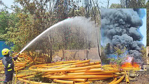 natural gas pipes storage area in Ichalkaranji