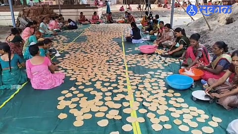 puri making in thorandale village for hanuman jayanti celebration