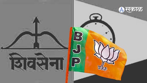 Sanjay Raut addressing media, claiming possible merger of NCP and Shiv Sena factions with BJP, triggering political debate in Maharashtra.