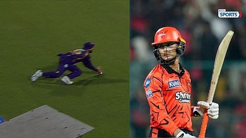 Abhishek Sharma dismissed for 48 in 21 balls with 4 fours and 4 sixes