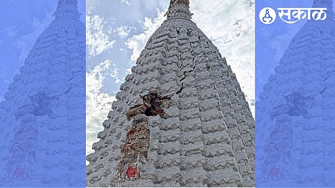 Lightning Strikes the Pinnacle of Tilbhandeshwar Temple in Ramtek