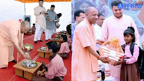 Smiles All Around as CM Serves Food to Kids at ‘School Chalo’ Campaign Launch