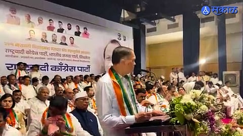 Sharad Pawar photo on banner at NCP rally